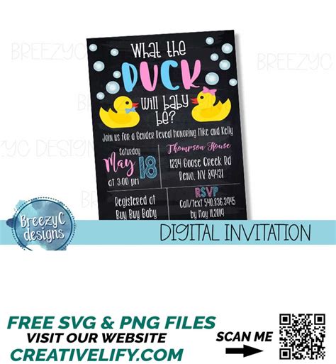 Duck Gender Reveal Invitation Digital File Gender Reveal P Inspire