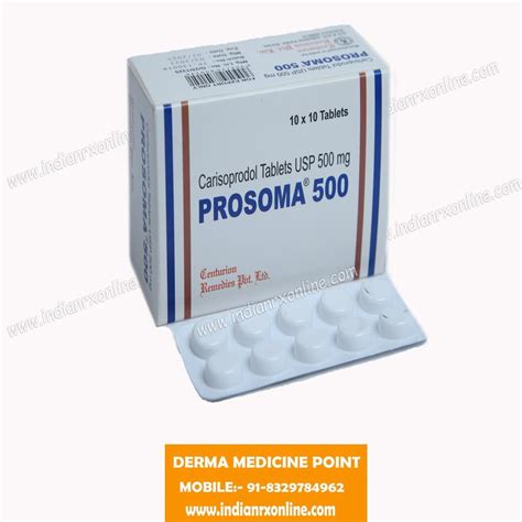 Prosoma Carisoprodol 500 Mg Tablets Centurion Laboratories Treatment