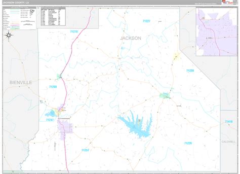 Jackson County, LA Wall Map Premium Style by MarketMAPS - MapSales