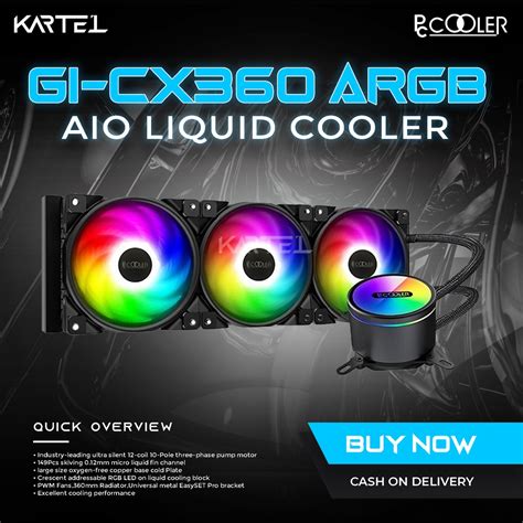 PCCOOLER GI CX360 ARGB LIQUID CPU COOLER 360mm PC COOLER GI CX360