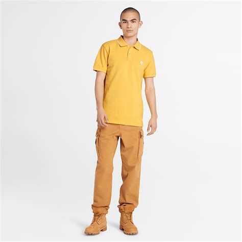 Polo Col Imprim Millers River Pour Homme En Jaune Clair