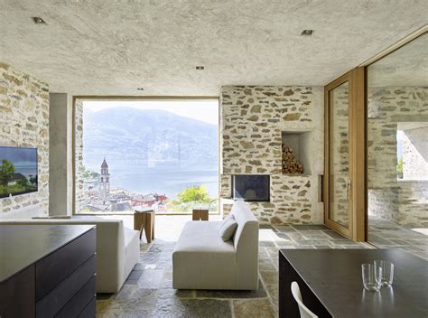 Modern Stone House With Terraced Garden Overlooking Lake Maggiore In Switzerland Idesignarch