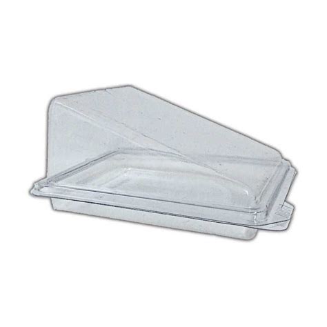 Plastic Cake Slice Box Container Wedge Hinged Bakery Deli Cater Picnic