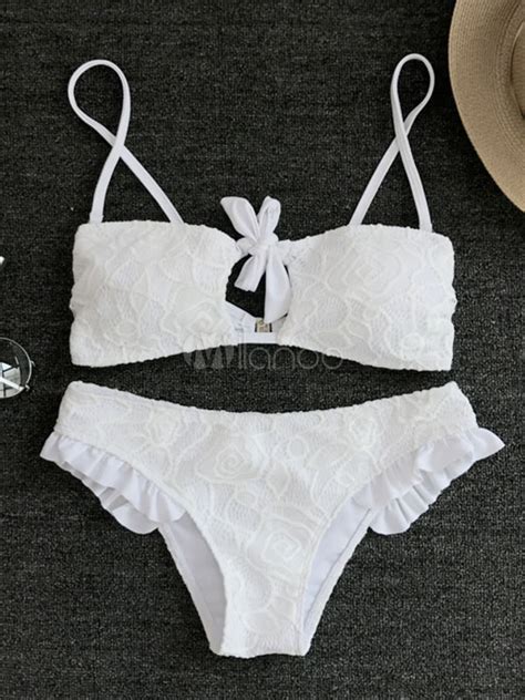 Costume Da Bagno In Bikini Bianco Costume Da Bagno In Due Pezzi In