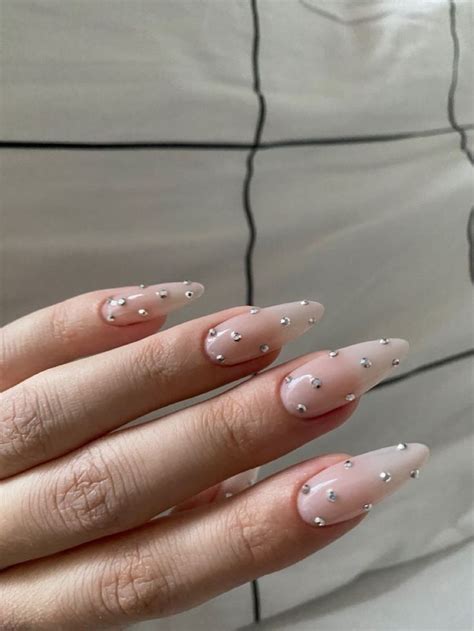 Pin By Jenn On Nails Studded Nails Beige Nails Nude Nails