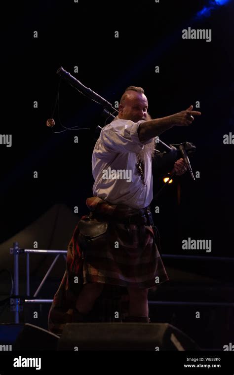 Bergamo Italy August 22 2019 The Scottish Folk Band Saor Patrol