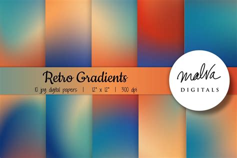 Retro Colors Gradients Backgrounds Graphic by MalvaDigitals · Creative ...