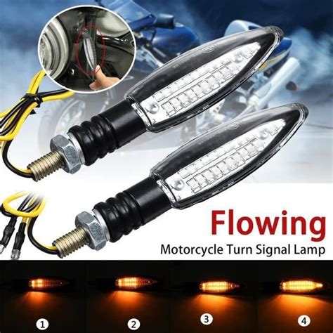 Paire 24 LED Moto LED Clignotant Indicateur Fluide Séquentiel Lumière