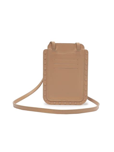 Arezzo Mini Bolsa Nude Couro Mada Porta Celular