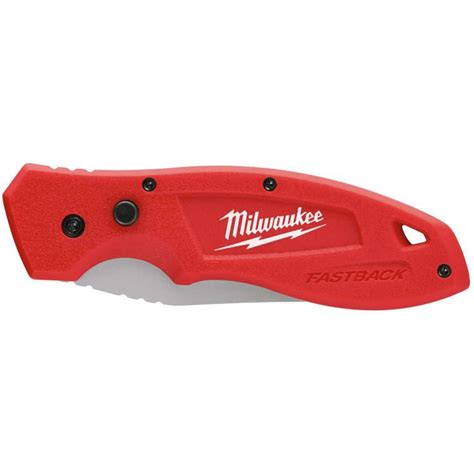 Milwaukee FASTBACK Red Smooth Folding Pocket Knife by Milwaukee at ...