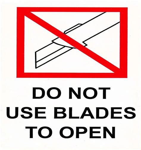 Hybsk 2 X4 Red And Black Do Not Use Blades To Open Warning Labels