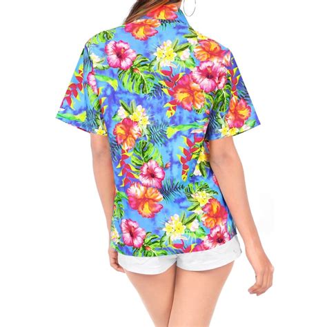 La Leela Womens Casual Beach Blouse Shirt Floral Blouses Short Sleeve