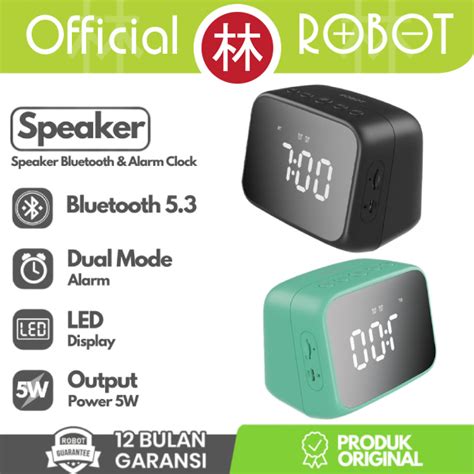 Jual Robot RB170 Bluetooth 5 3 Speaker LED Display Alarm Clock Jam