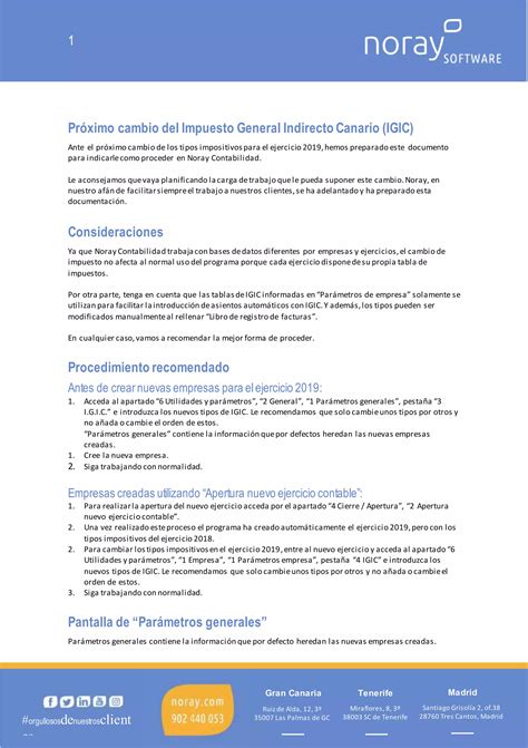 Noray Contabilidad Cambio Impositivo Igic Pdf