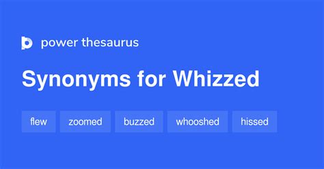 Whizzed synonyms - 277 Words and Phrases for Whizzed