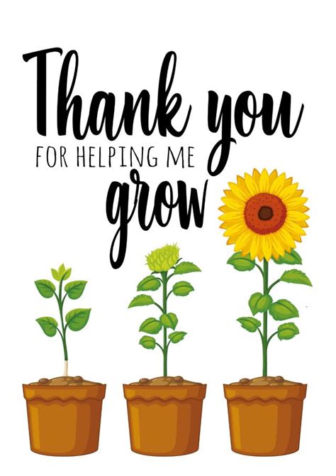 Thank You For Helping Me Grow Teacher Card Thortful