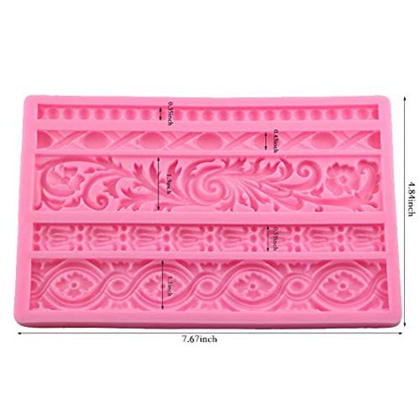 Neepanda Diy Baroque Scroll Relief Cake Border Silicone Molds Baroque