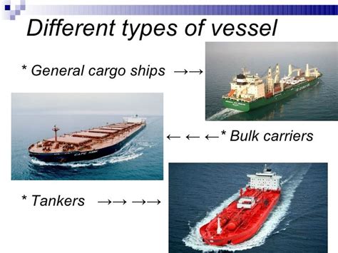 different types of vessels in the ocean