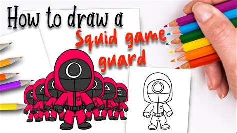 54 How To Draw Squid Game Guard Soldier Easy Step By Step For Beginners Rainbow Art For