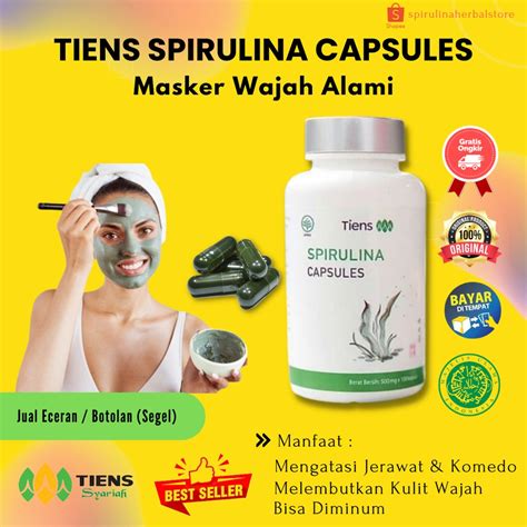 Jual Masker Wajah Spirulina Tiens Original Asli 100 Isi 100 Kapsul