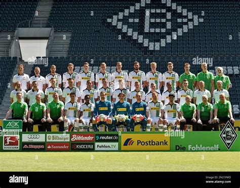 The team of Borussia Moenchengladbach poses for a team shot for the new ...