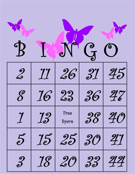 Butterfly/printable Cards/bingo | Etsy