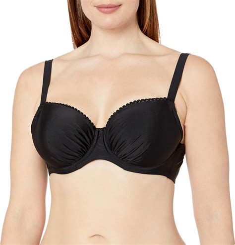 Amazon Curvy Kate Jetty Padded Balcony Bikini Top Black Dd