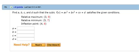 Solved Find A B C And D Such That The Cubic F X Ax 3 Chegg