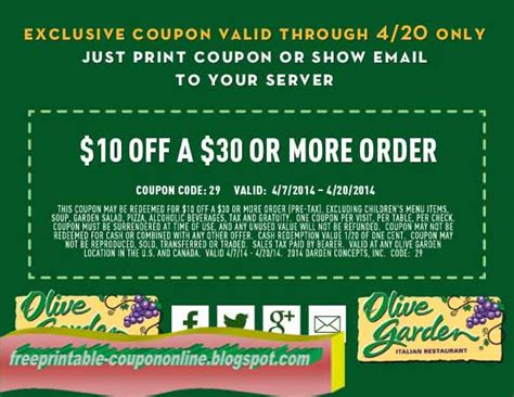 Printable Coupons 2019: Olive Garden Coupons