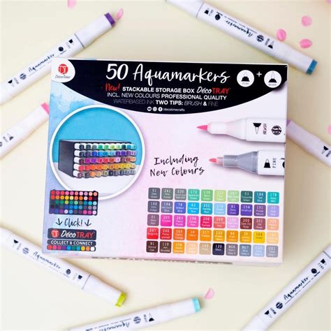 50 Aquamarkers Set Aqua Markers Coloring Markers Etsy