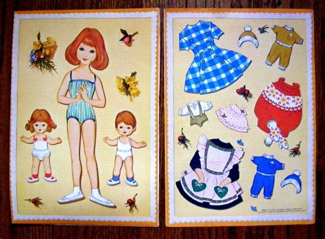 Vintage 1963 Uncut Paper Doll Book Mimi And Twins And Pop Up Room And Costumes Paper Dolls Book