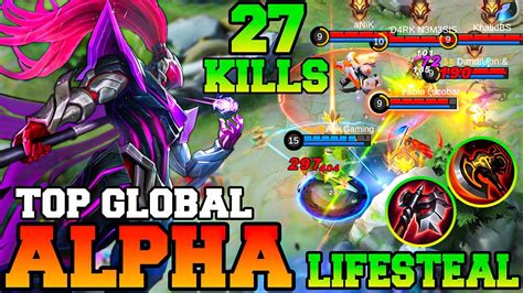 Kills Monster Alpha With Lifesteal Build Gameplay Mlbb Alpha Best