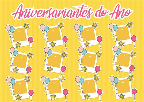 Cartaz De Aniversariante - Moça de Valor Sud: Cartazes para Aniversariantes do Mês