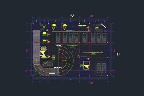 Gambar Kerja Desain Standar Lahan Parkir Mobil File Dwg Aurocad Lahan