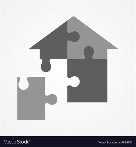 Jigsaw puzzle forming house shape Royalty Free Vector Image