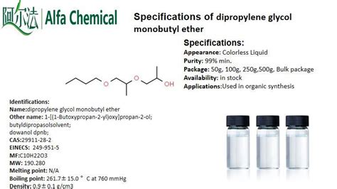 China Dipropylene Glycol Monobutyl Ether Cas No 29911 28 2 Fabricantes Muestra Gratis Alfa