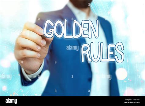 Handwriting Text Golden Rules Conceptual Photo Basic Principle That Should Be Followed