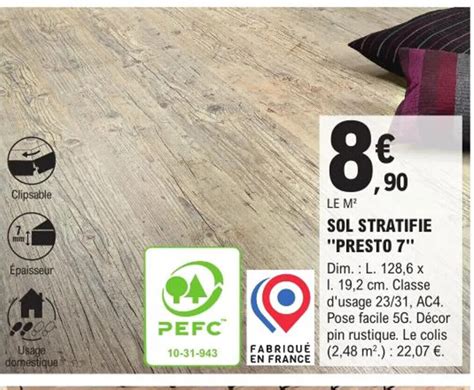 Promo Sol Stratifie Presto 7 Chez E Leclerc Brico