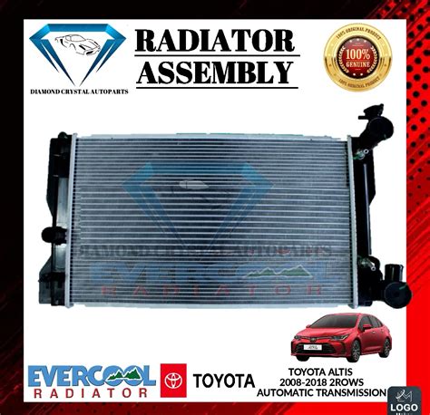 EVERCOOL RADIATOR ASSEMBLY TOYOTA ALTIS 2008 2018 2 ROWS AUTOMATIC