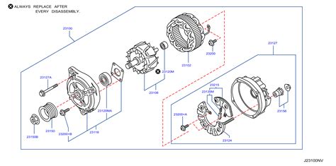 Nissan Frontier Alternator Cover Rectifier Rear Engine