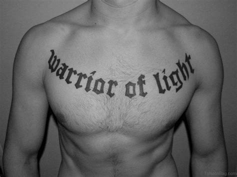 Adorable Wording Tattoos For Chest