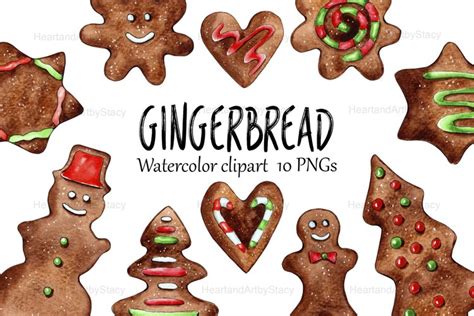 Watercolor Gingerbread Clipart Png