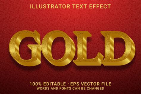 Gold 3d Editable Text Effect Graphic By Pixelscreator · Creative Fabrica