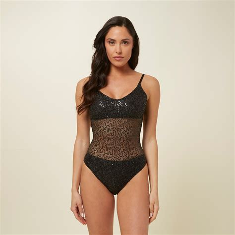Black Sequin Mesh One-piece Swimsuit - BEVAVA – Yamamay in Kuwait