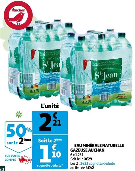 Eau Minerale Naturelle Gazeuse Auchan Promotie Bij Auchan