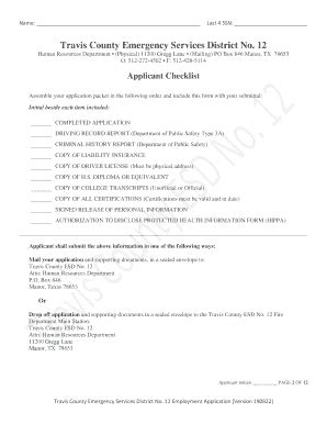 Fillable Online Emergency Services Travis County Fax Email Print