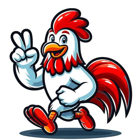 Premium Vector Rooster Cartoon Mascot Vector Illustration