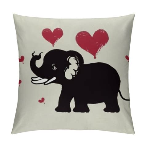 Comio Elephants Decorative Throw Pillow Case Cute Baby Elephant