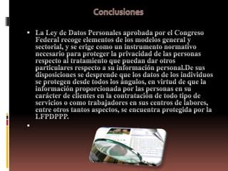 Ley Federal de Protección de Datos Personales PPT