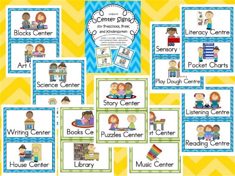 Printable Classroom Center Signs